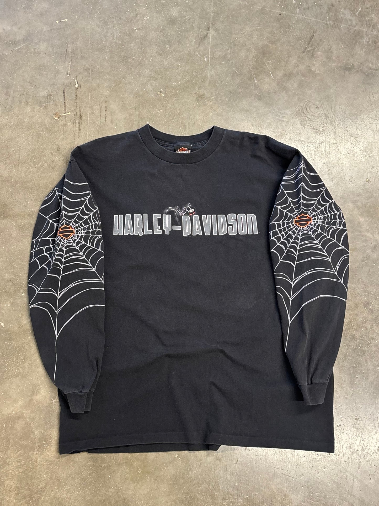 Vintage Harley Davidson Spiderweb long sleeve size xl