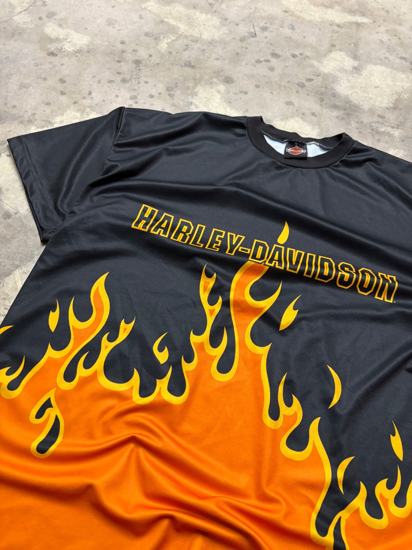 Vintage Harley Davidson flames jersey shirt size XXL