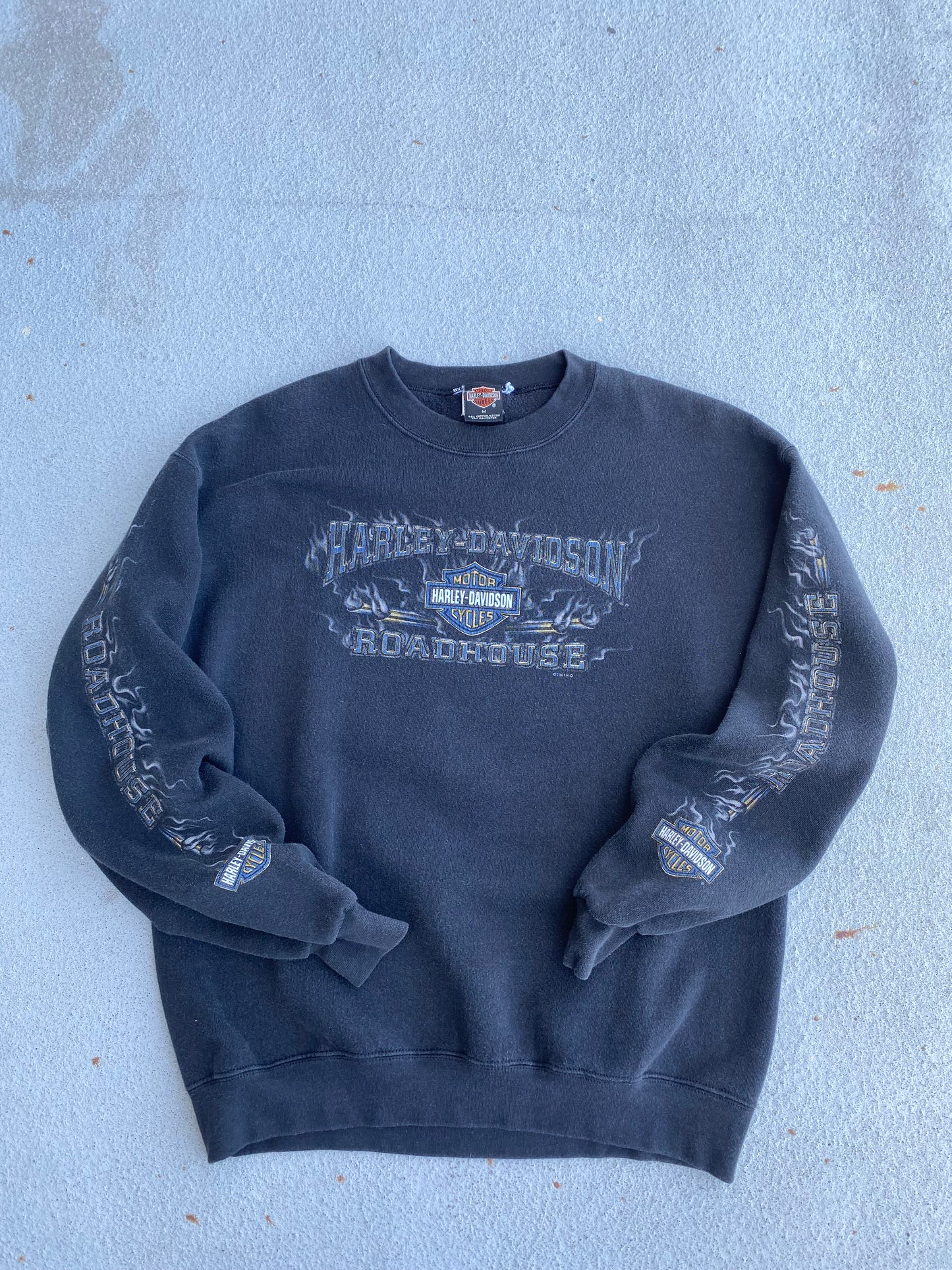 Vintage Harley Davidson Flame sleeves Sweatshirt Size Medium