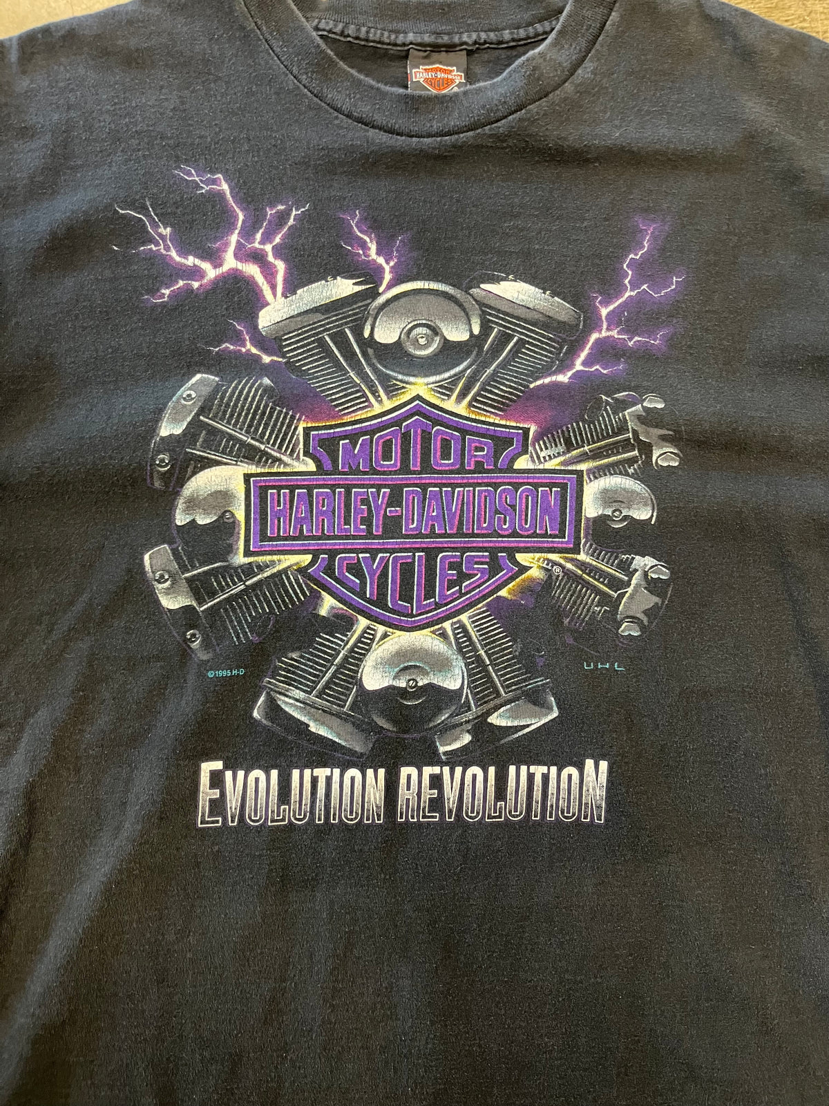 Vintage Harley Davidson Evolution Revolution Lightning shirt size xxl