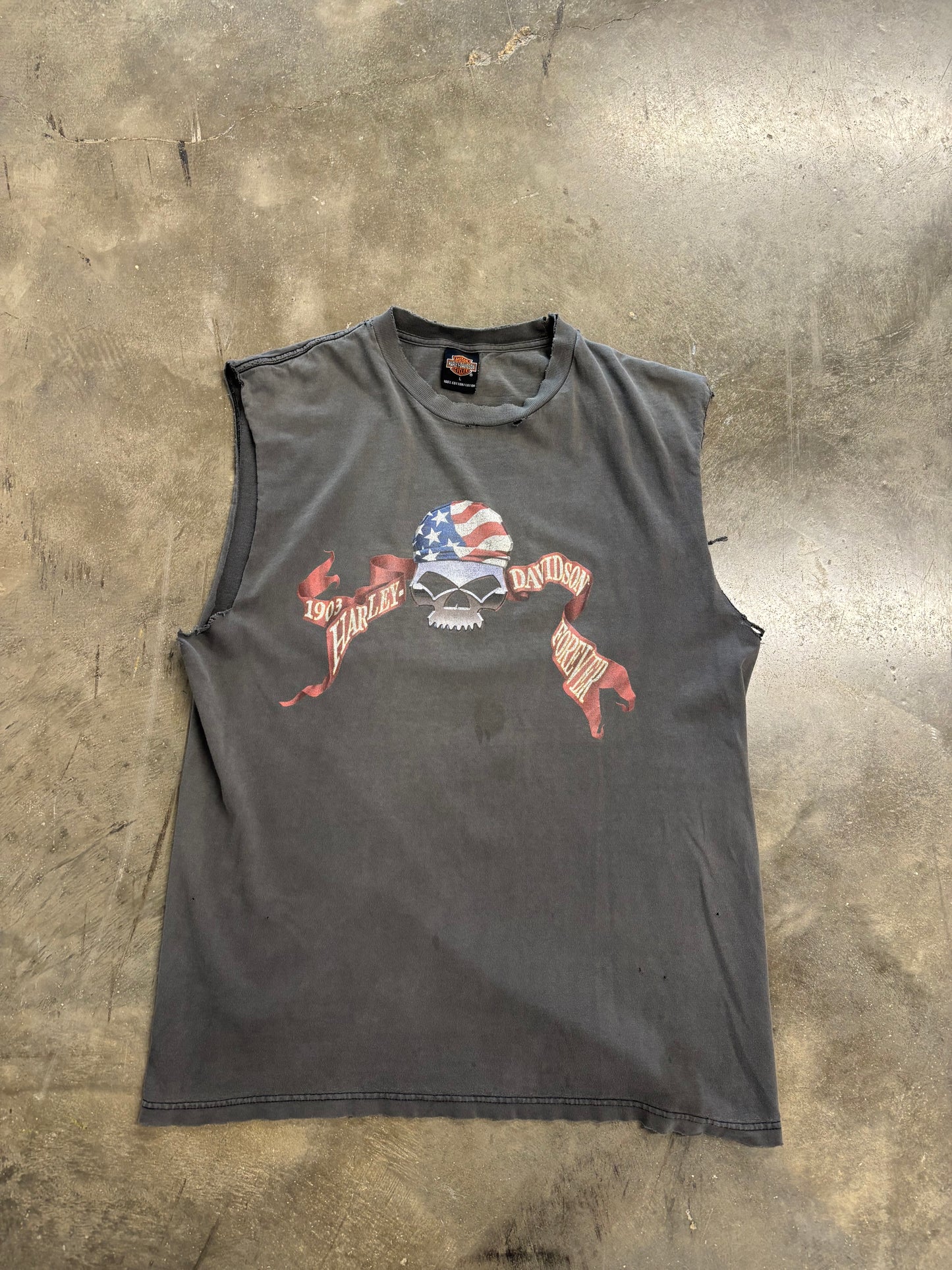 Vintage Harley Davidson skull chop size large faderrr