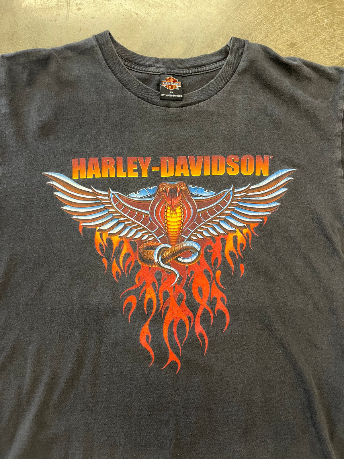 Vintage Harley Davidson Snake Flame shirt size extra large
