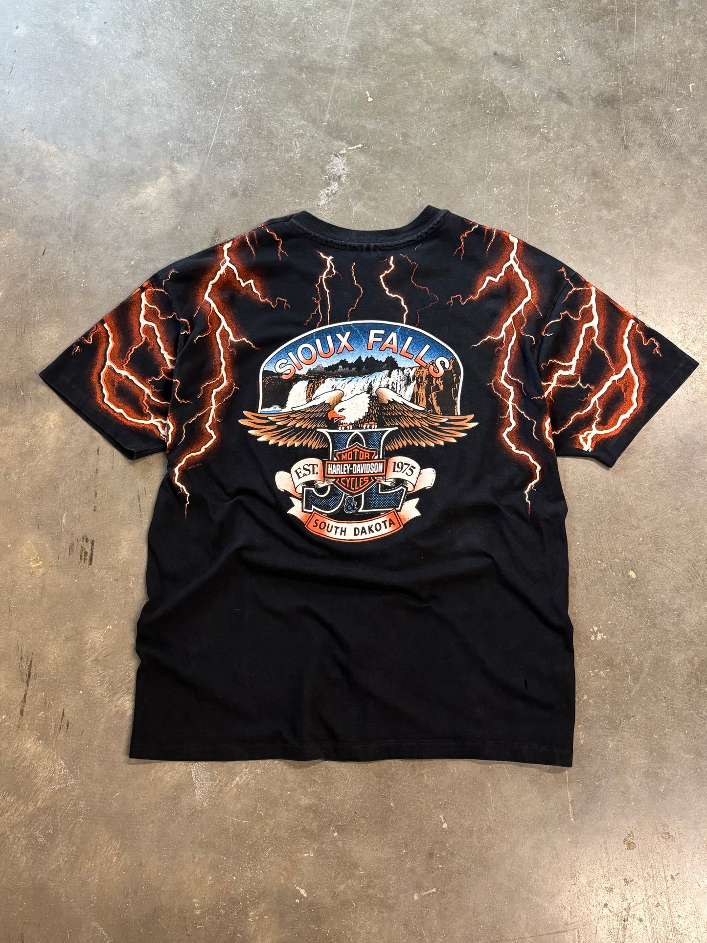 Vintage Harley Davidson Lightning print shirt size XL