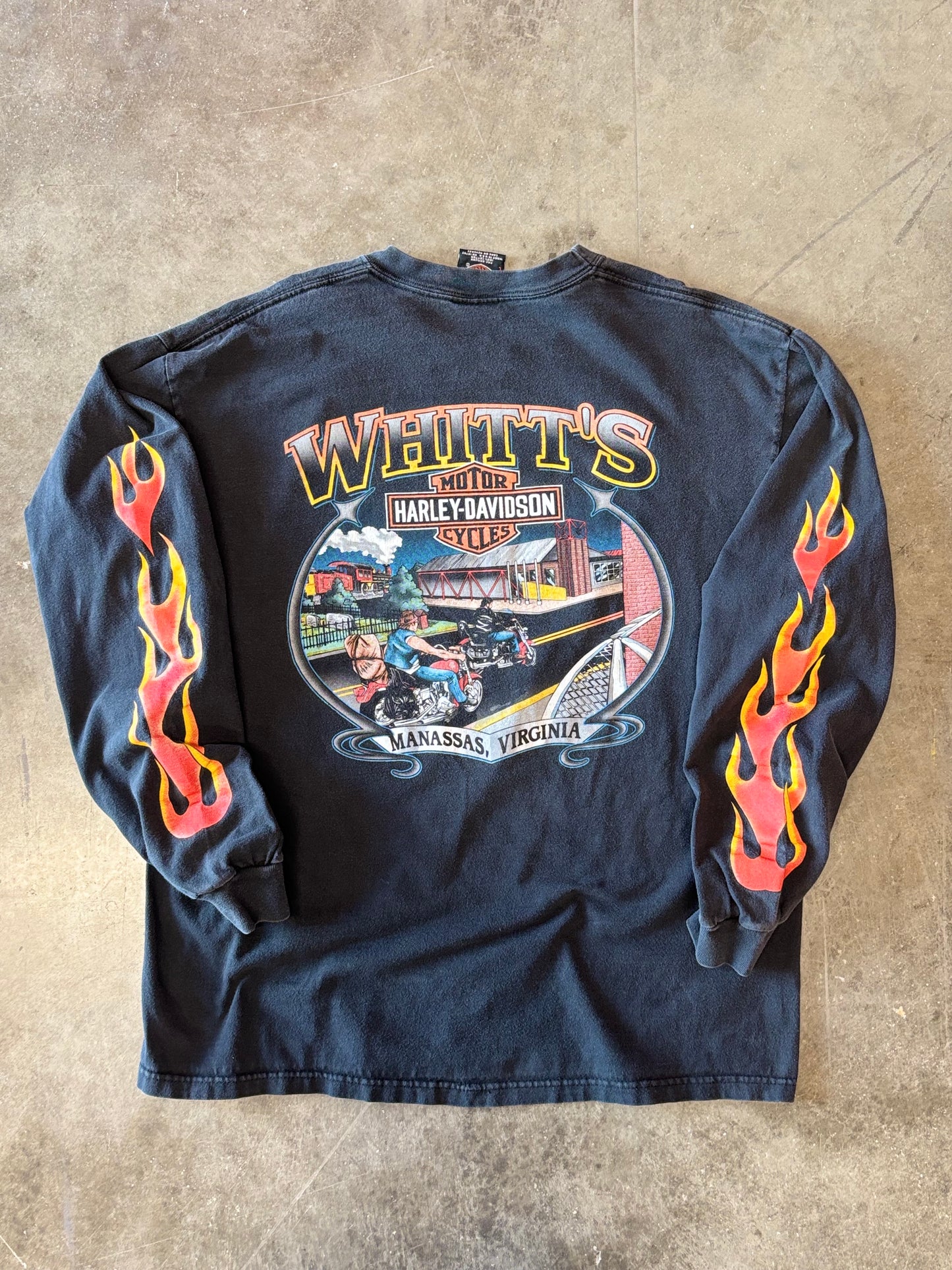 Vintage Harley Davidson Flame sleeve size large
