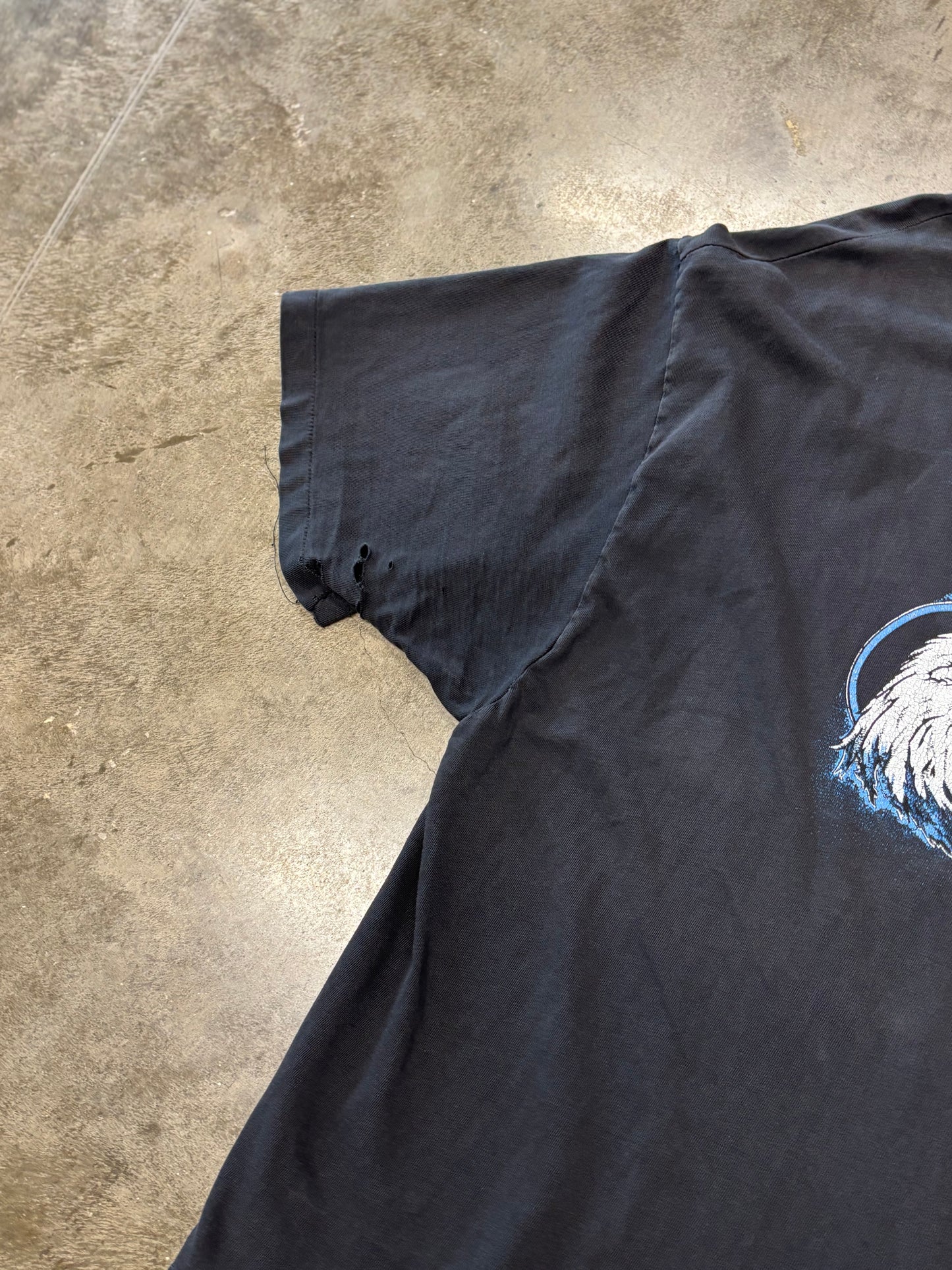 Vintage Boxy and Thrashed Harley Davidson Blue Flame Long sleeeve size XXL
