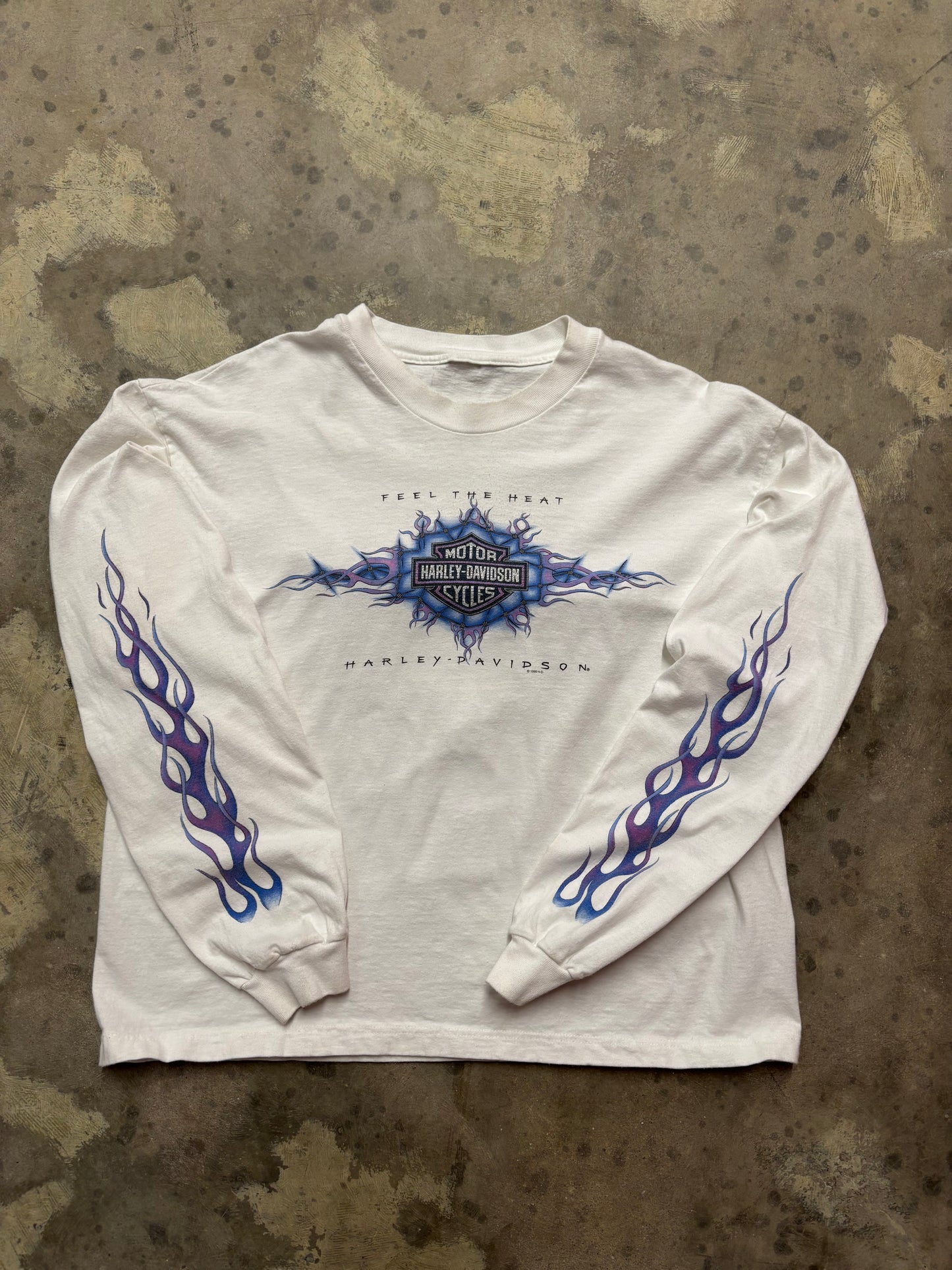 Vintage Harley Davidson Feel the heat purple long sleeve size large