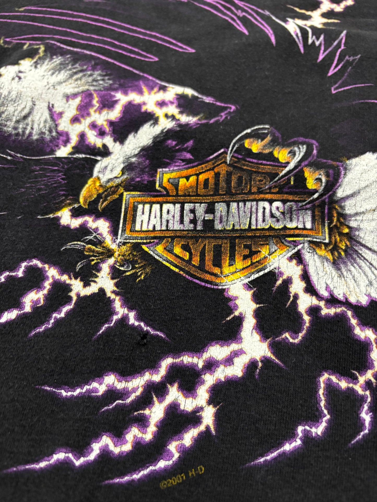 Vintage Harley Davidson purple lightning eagle shirt size extra large