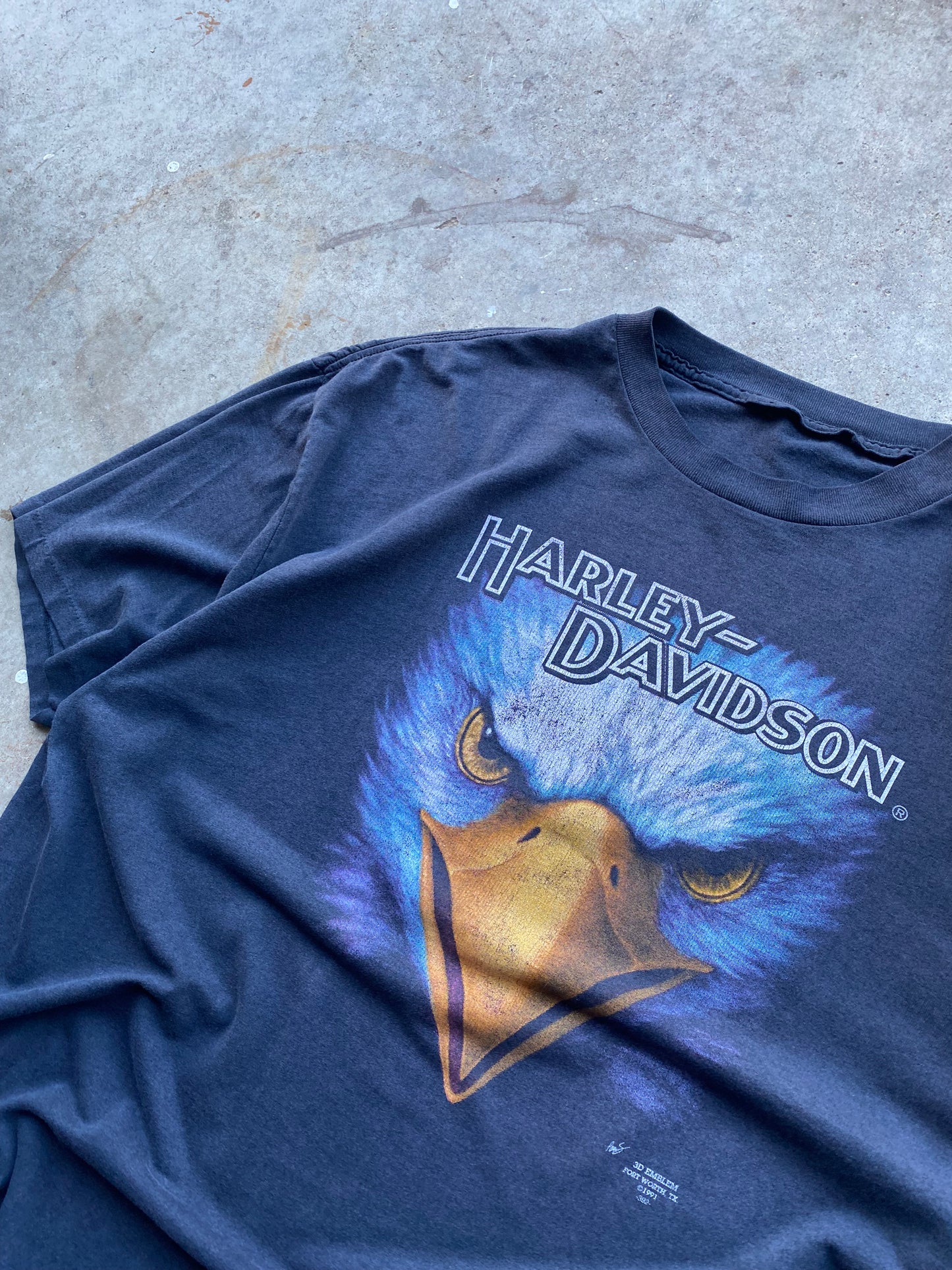 Vintage Harley Davidson 3d Emblem Eagle shirt size XXL