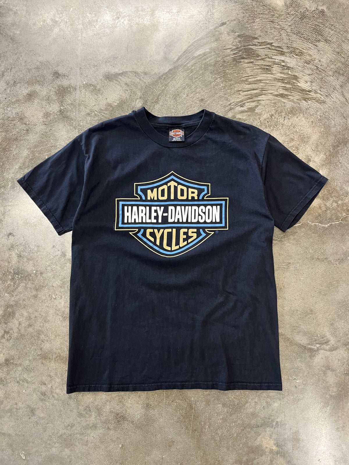 Vintage Harley Davidson blue shield shirt size large