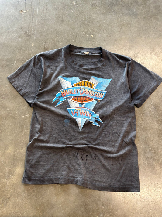 Vintage 80’s faded Harley Davidson 3d emblem shirt size large