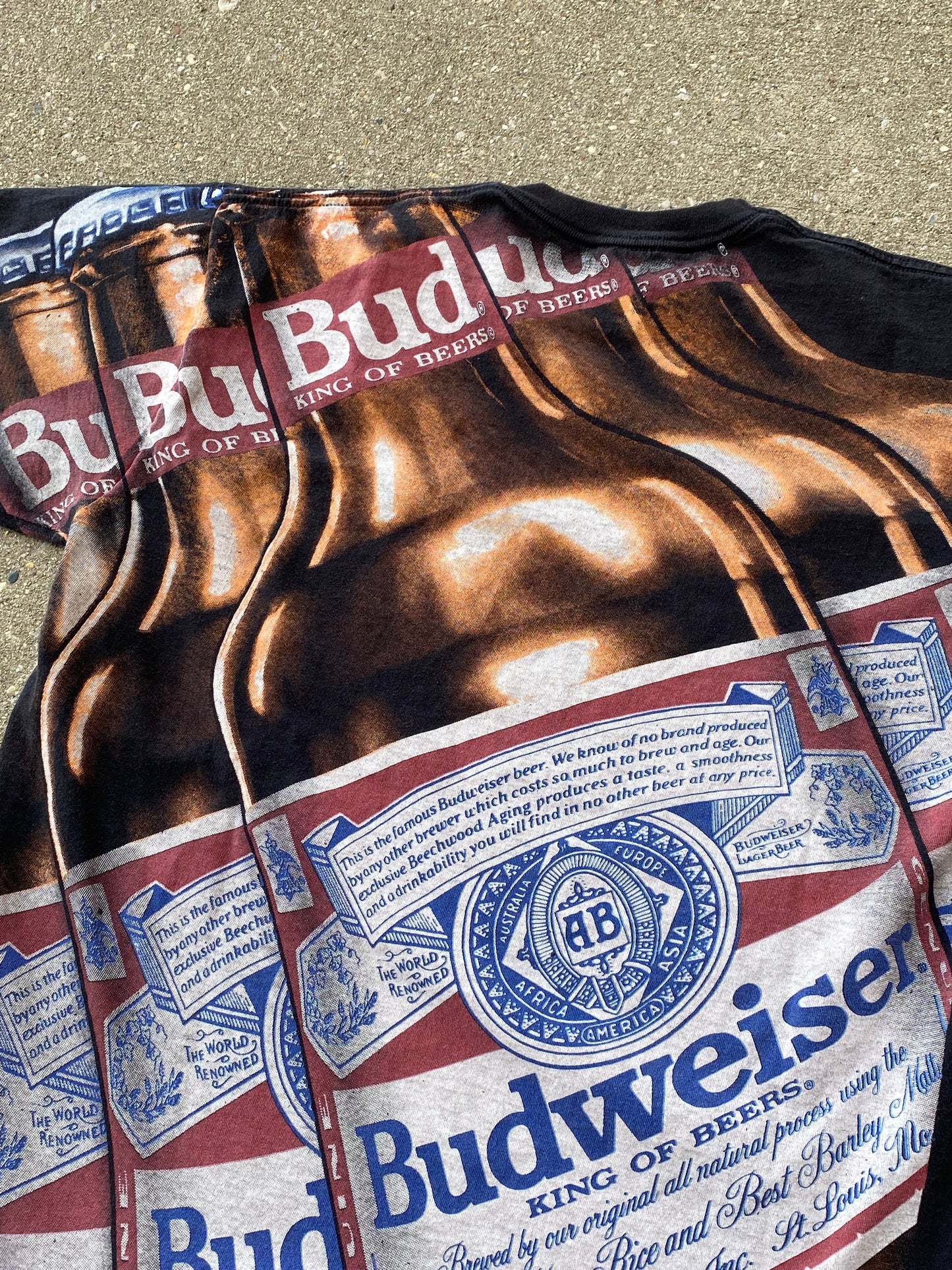 Vintage Budweiser Bottle AOP shirt size large