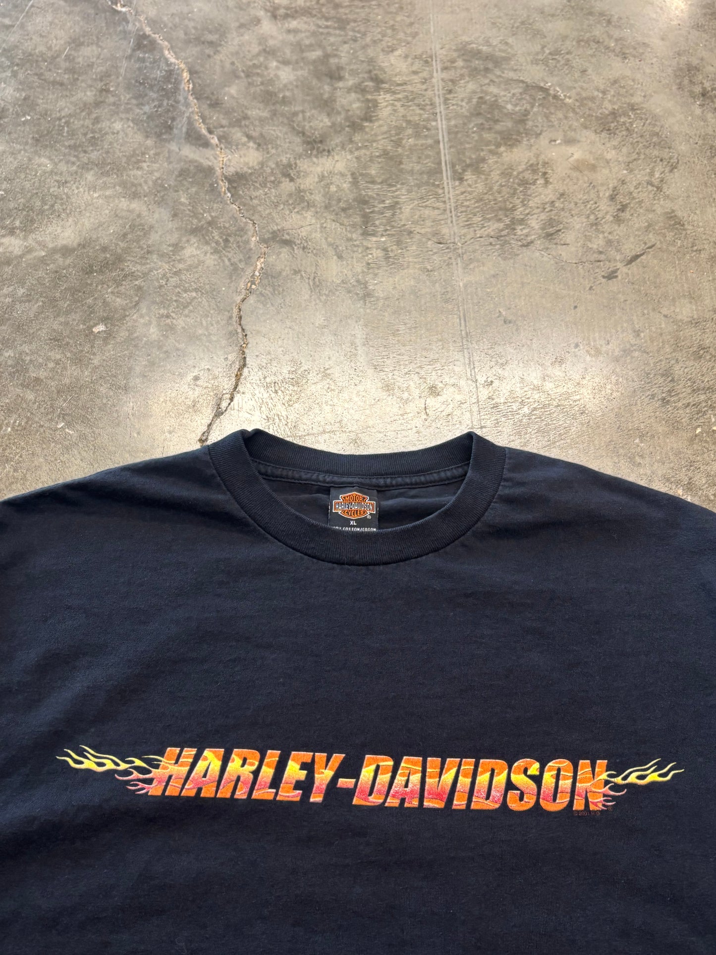 Vintage Harley Davidson Flame text shirt size xl
