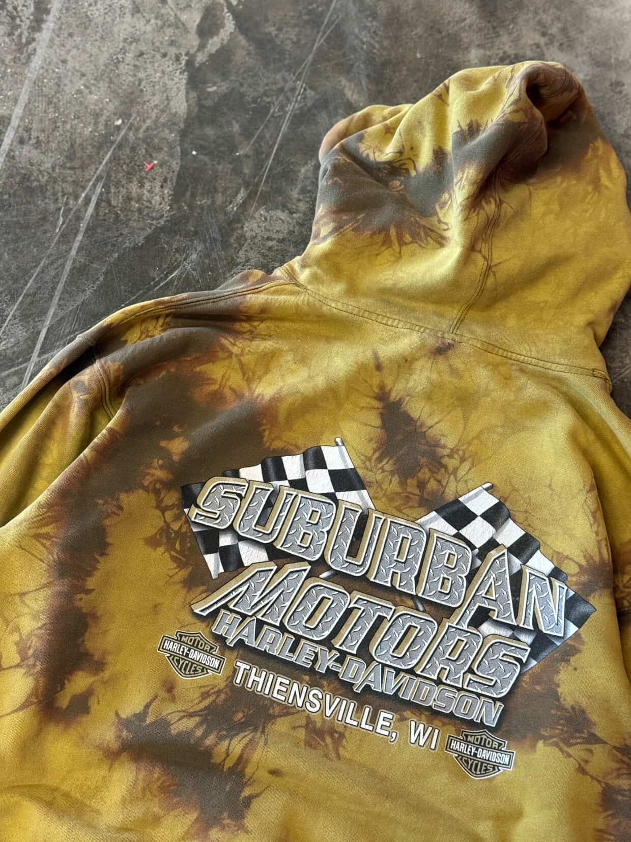 Vintage Harley Tie Dyed Hoodie size XL