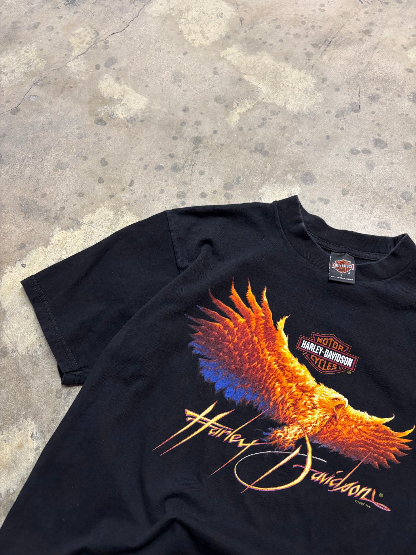 Vintage Harley Davidson Flaming Eagle shirt size large
