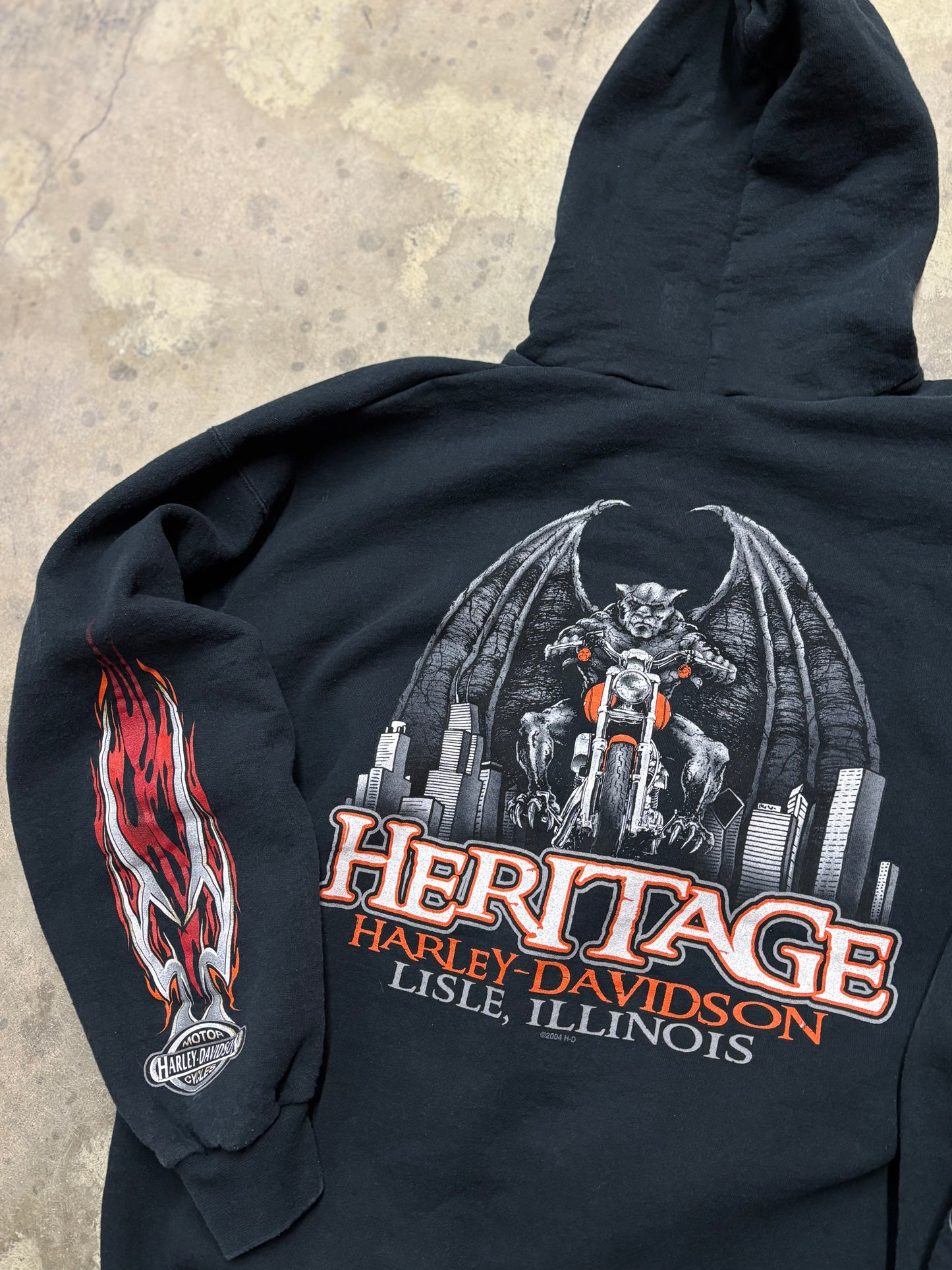 Vintage Harley Davidson Gargoyle zip up hoodie size large