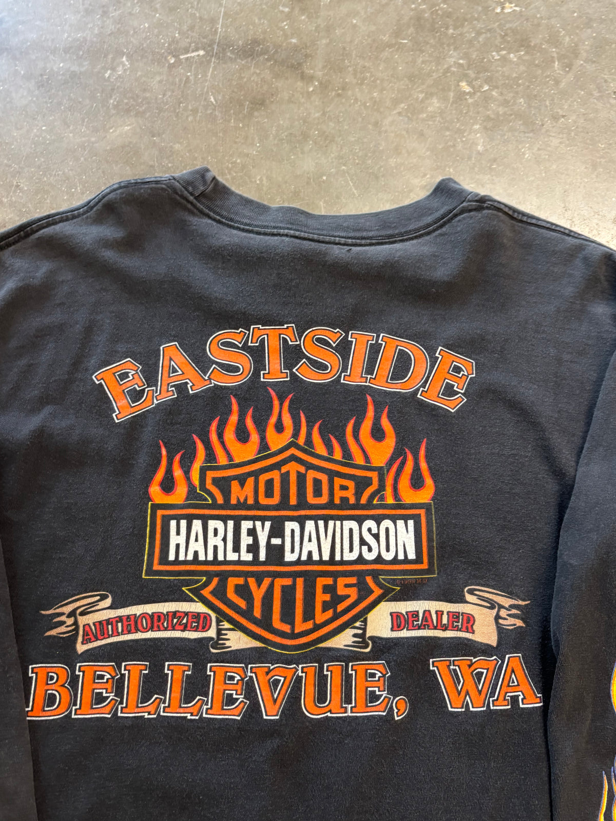 Vintage 90’s Harley Davidson flaming Eagle long sleeve size large