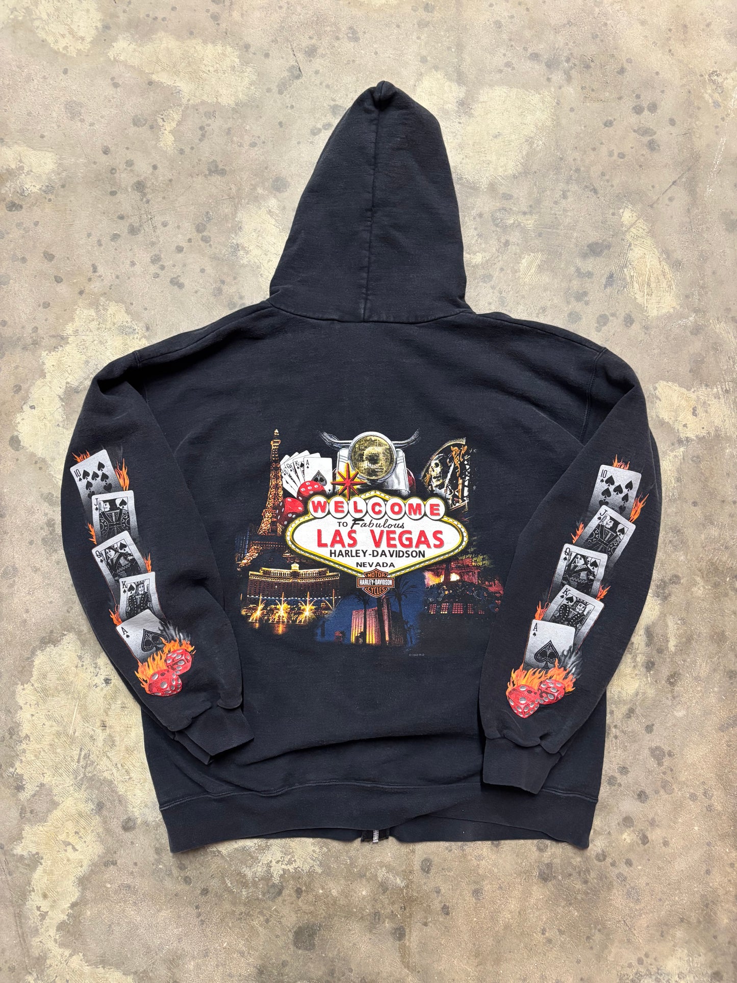 Vintage Harley Davidson gambler zip up hoodie size large