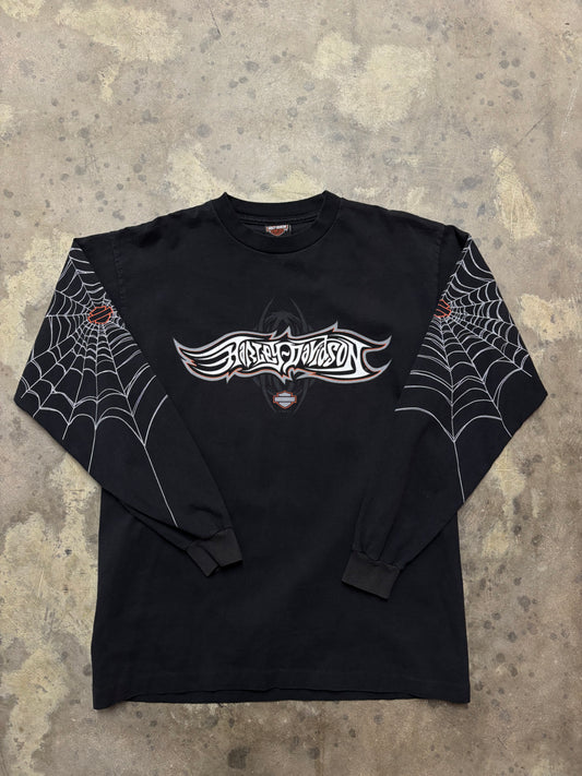 Vintage Harley Davidson Rockford spider web long sleeve shirt size large