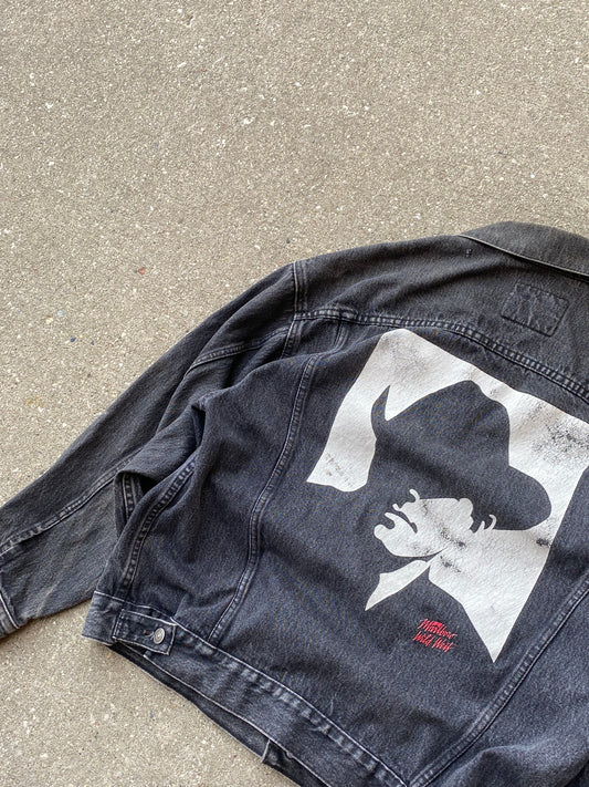 Vintage Distressed Faded Marlboro Man Denim Jacket size large