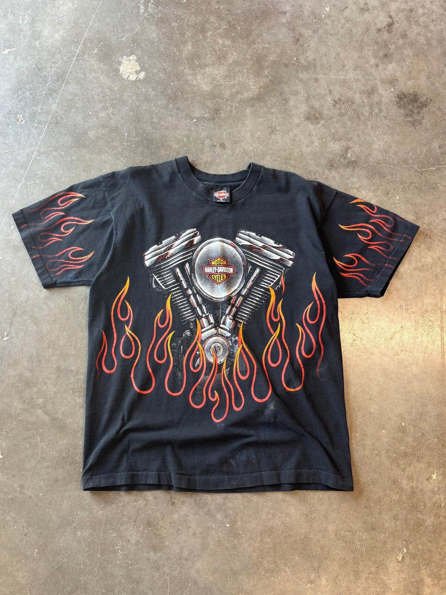 Vintage Harley Flame AOP shirt size XL