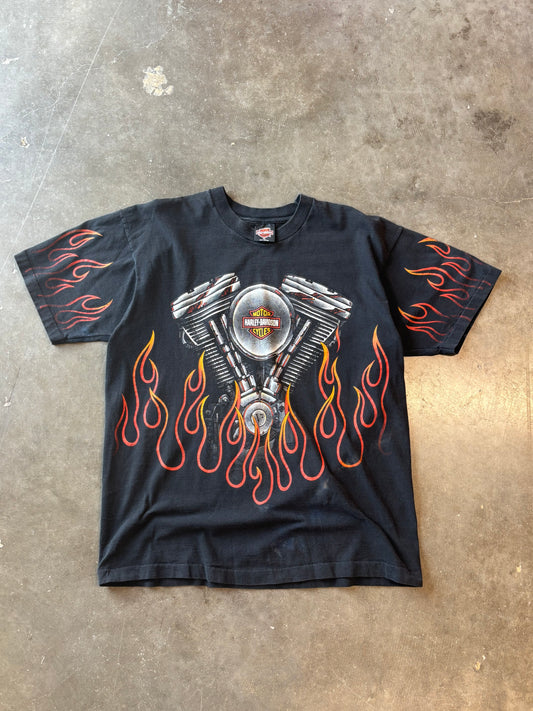 Vintage Harley Flame AOP shirt size XL