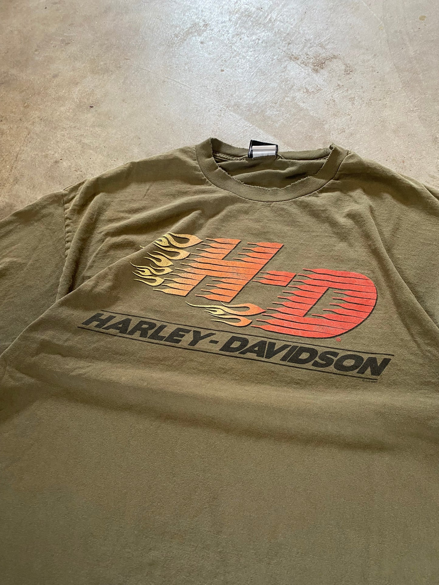 Y2K Harley Davidson Chicago Earth Tone shirt Size XL