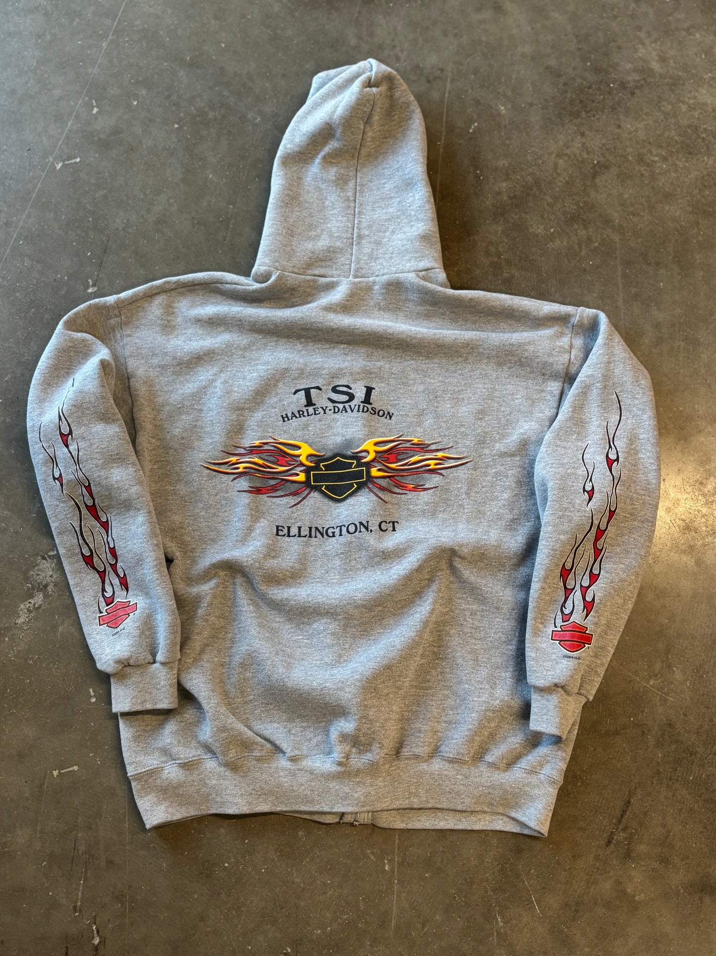 Vintage Harley Davidson Grey zip up size XL