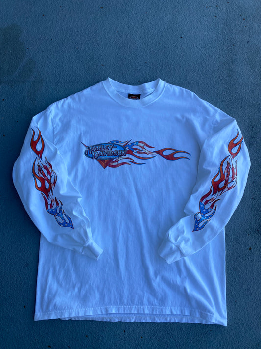Vintage Harley Davidson American Flame shirt long sleeve size extra large