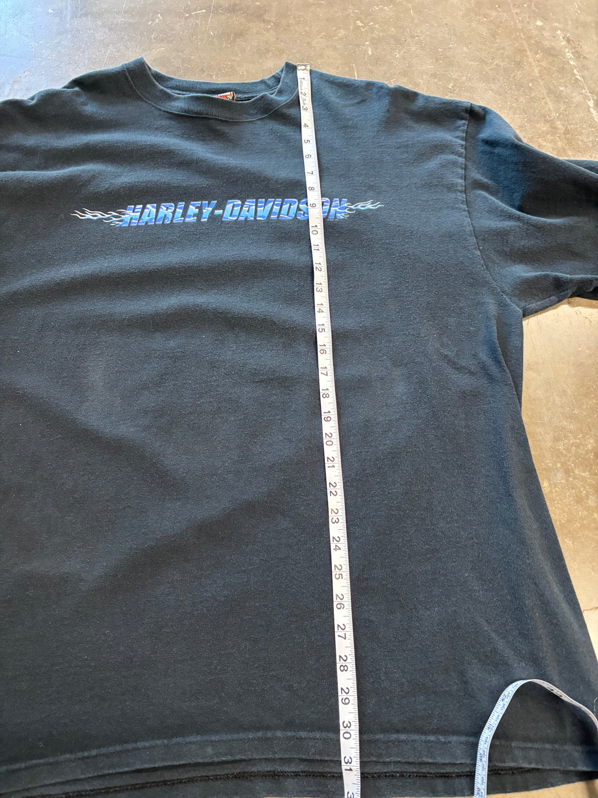 Vintage Harley Davidson blue flame long sleeve size xxl