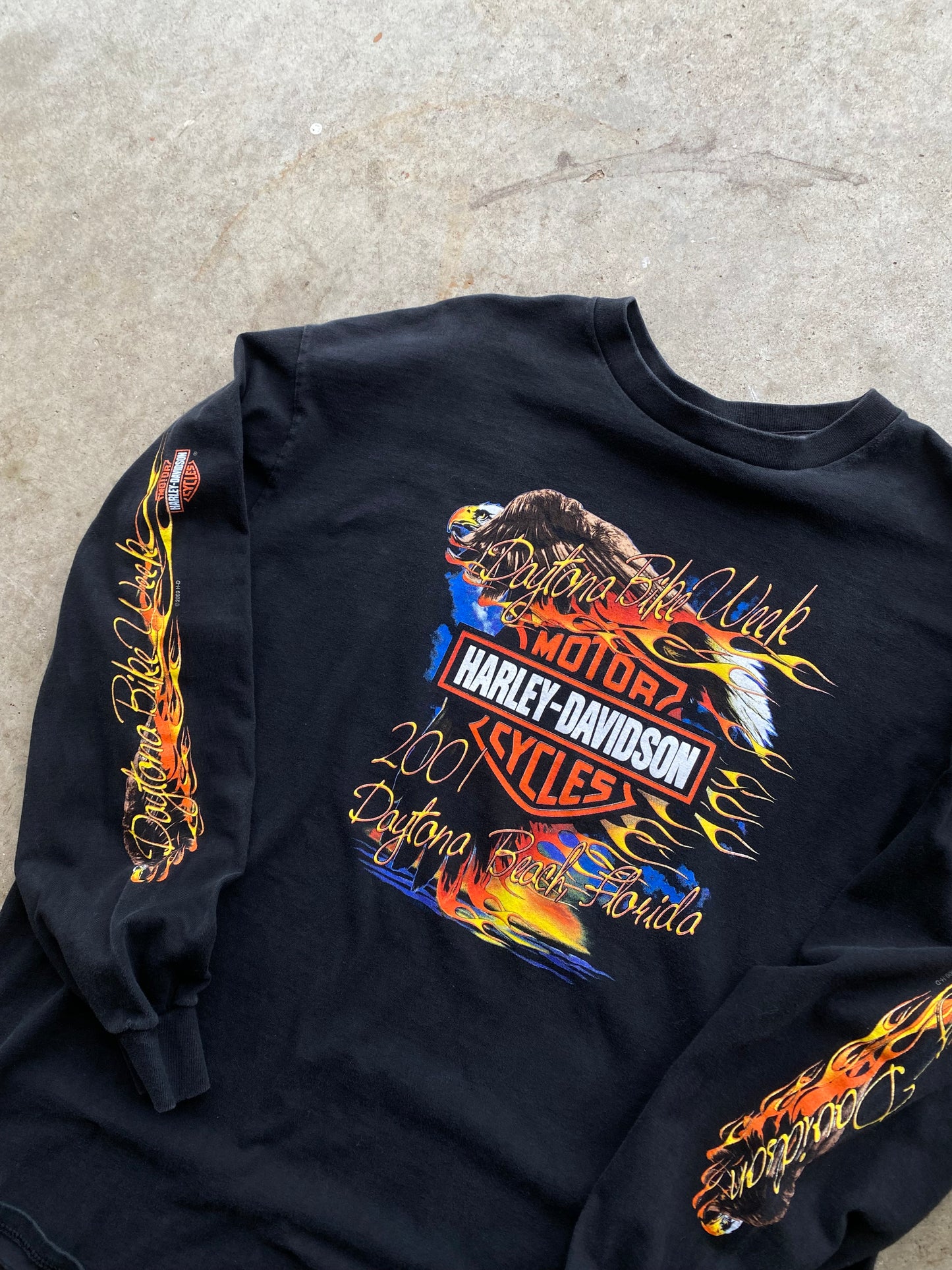 Vintage Harley Davidson Bike week long sleeve size 2XL shirt