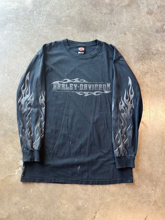Vintage Harley Davidson Chrome flame long sleeve size xl