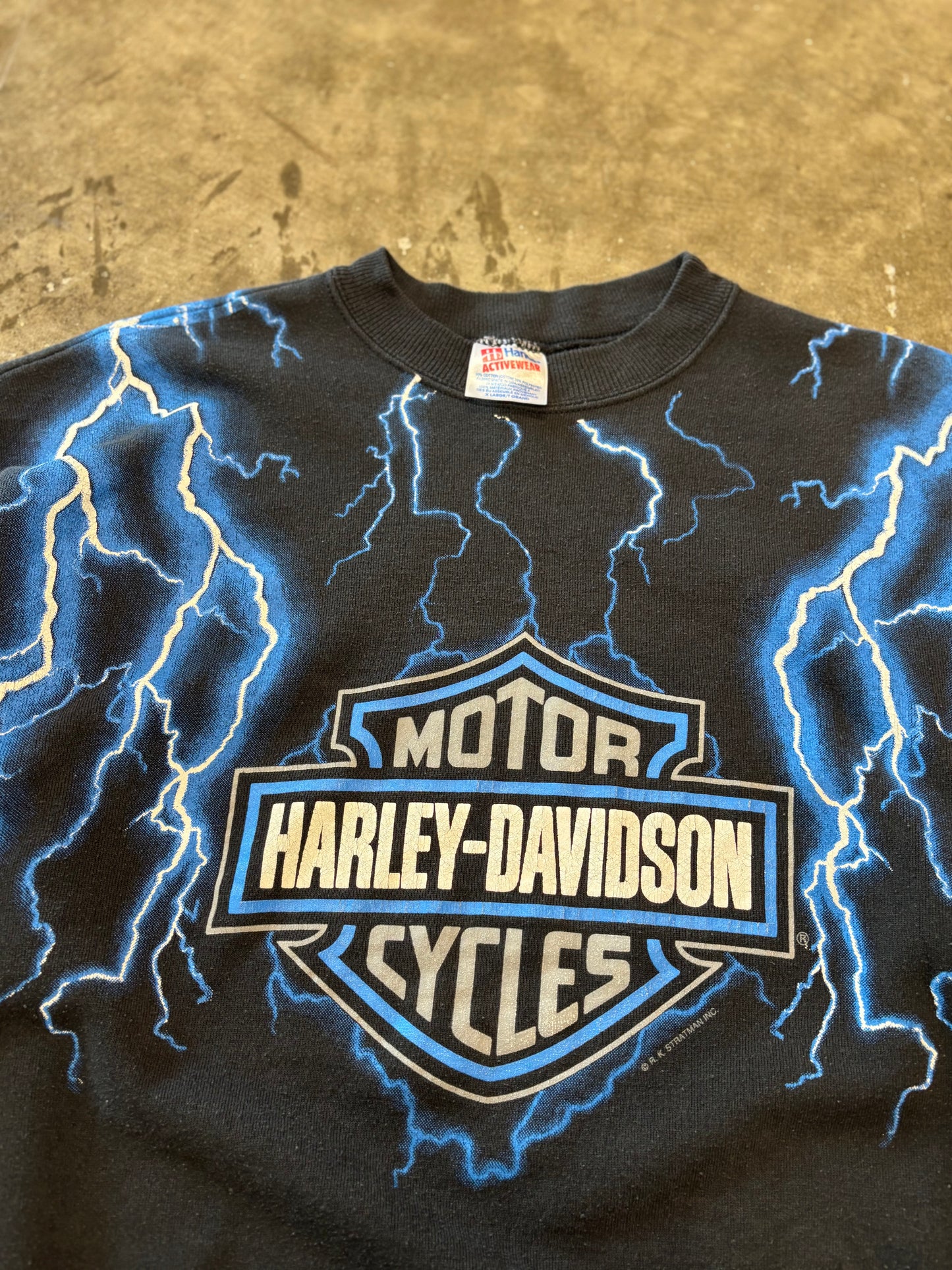 Vintage Harley Blue Lightning sweatshirt size XL