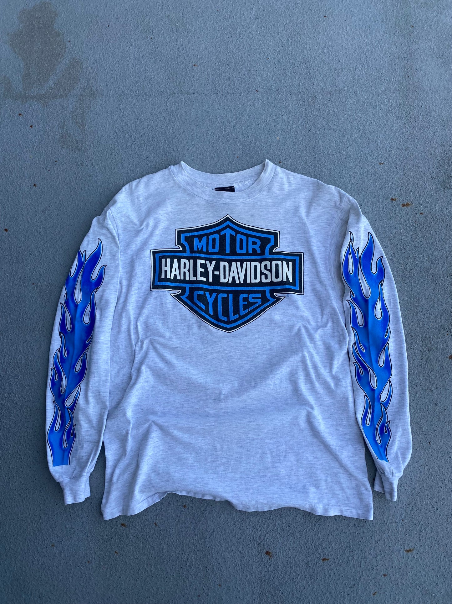 Vintage Harley Davidson Blue Flame Long sleeve size medium