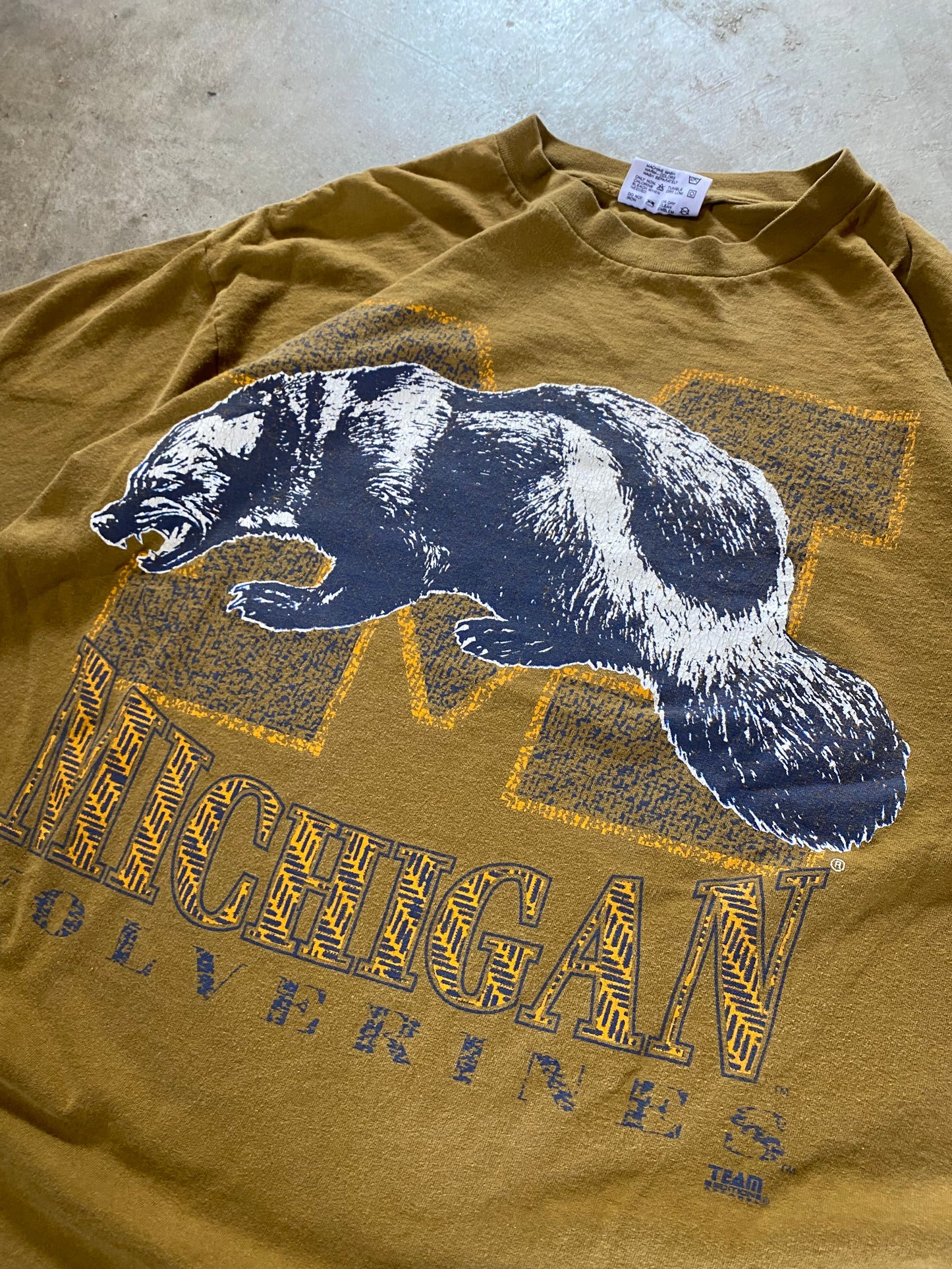 Vintage Earth Tone Michigan Wolverines Shirt XXL