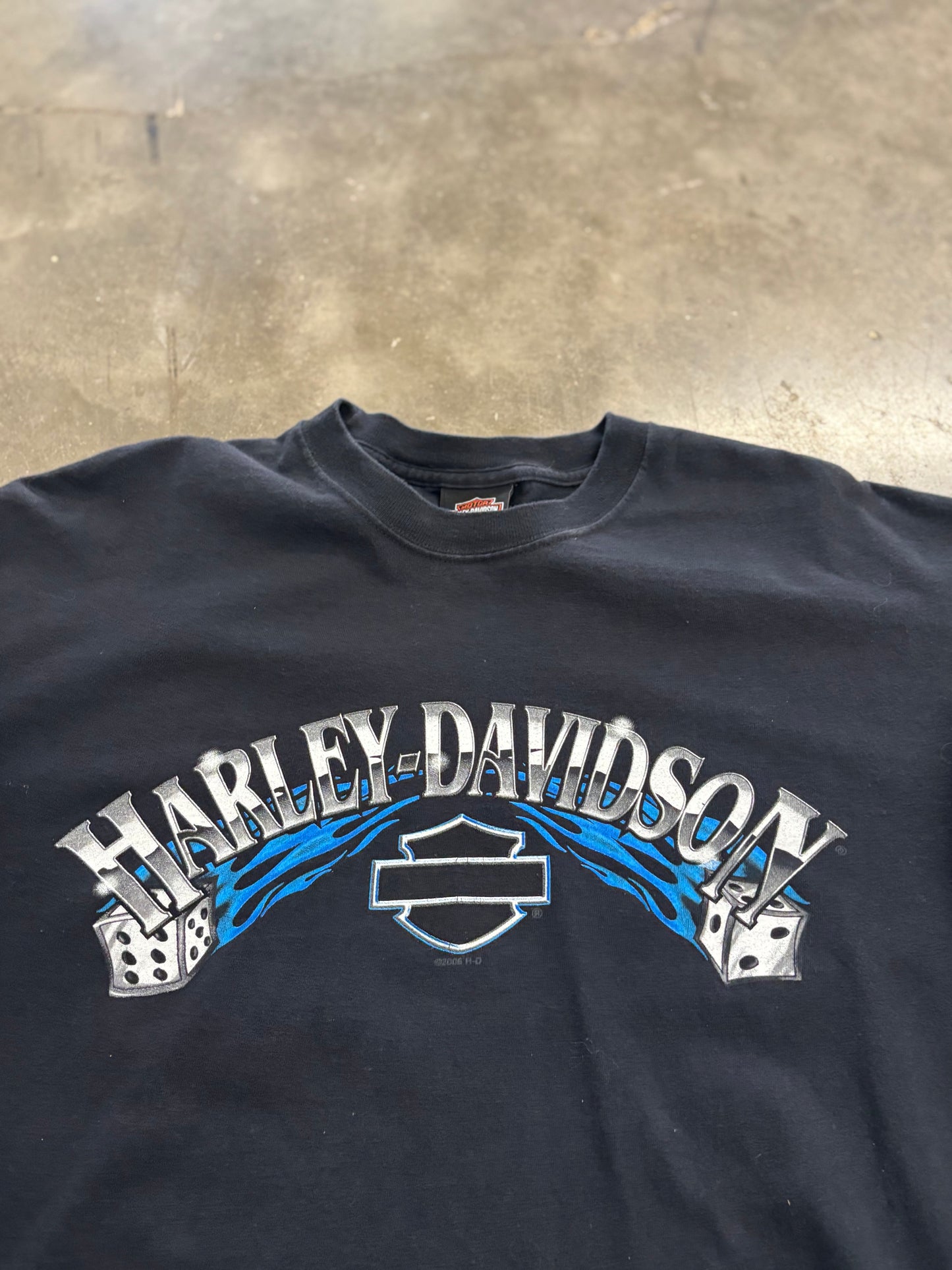 Vintage Harley Davidson Dice Long sleeve Lightning back hit size xl