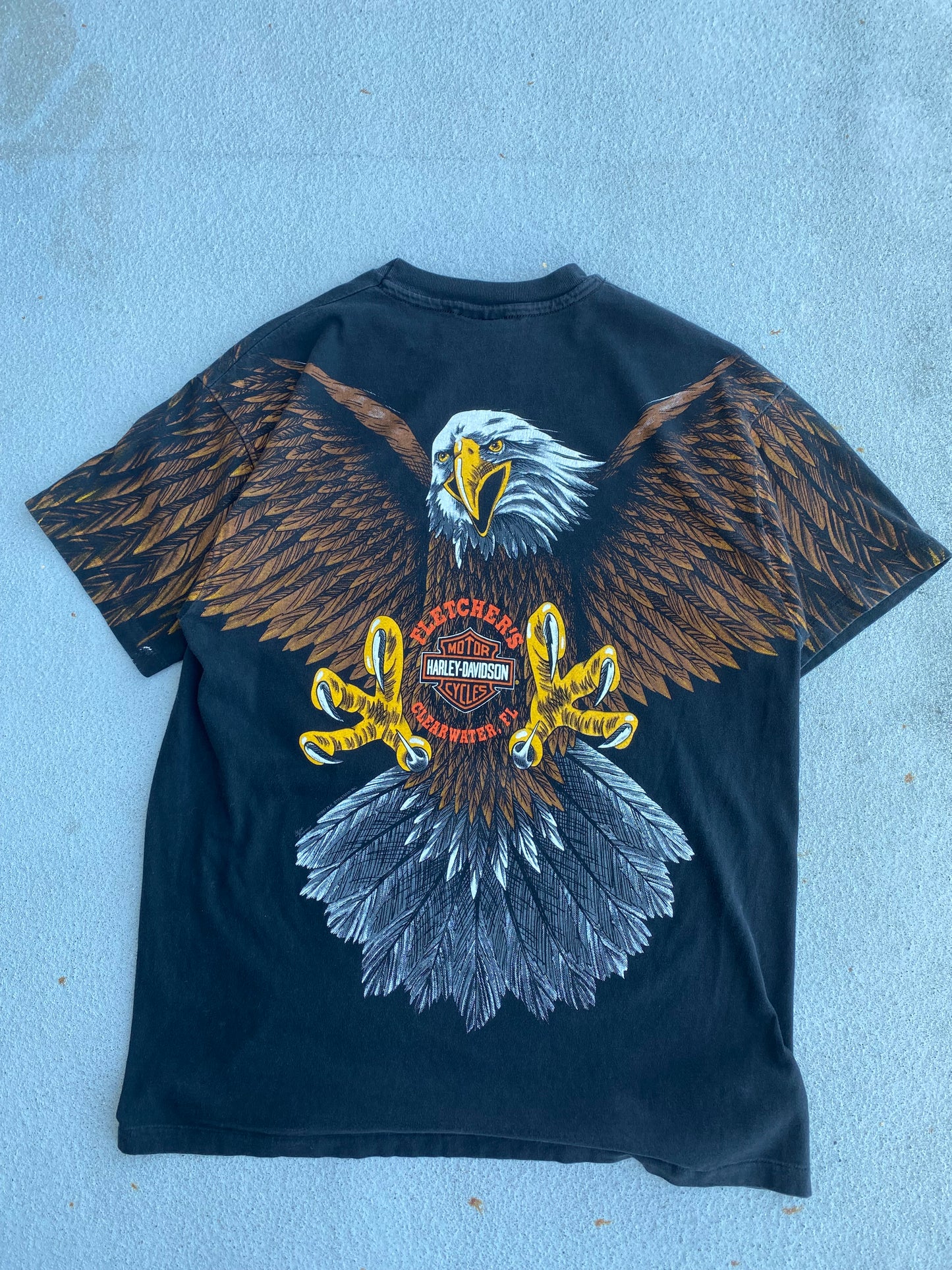 Vintage Harley Eagle AOP shirt size Large