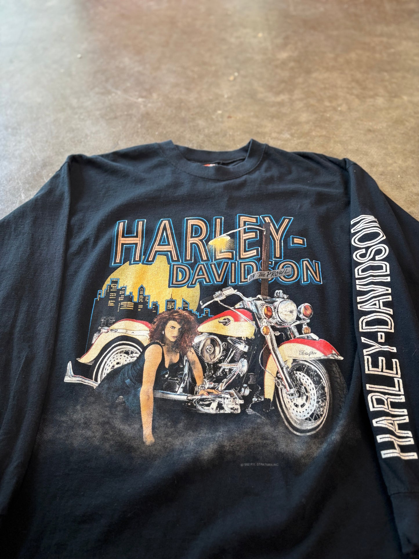 Vintage Harley Davidson Pin up girl longsleeve size xxl