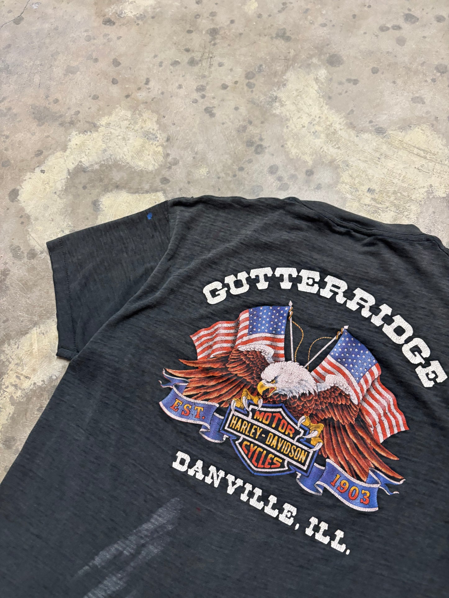 Vintage Harley Davidson 3D Emblem Last Biker on earth shirt size large