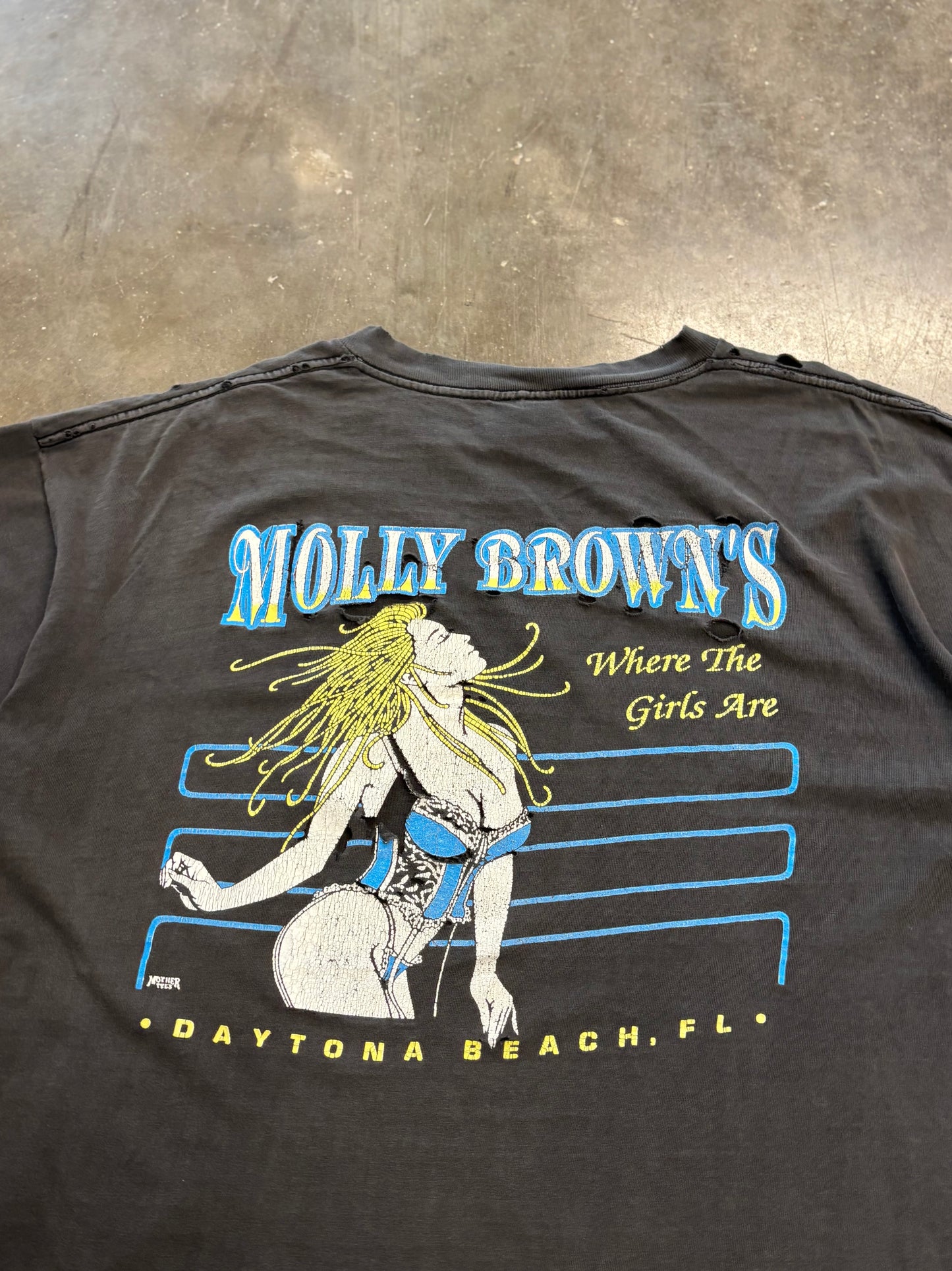 Vintage Thrashed and Faded strip club shirt size xxl