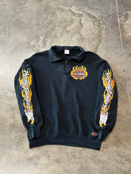 Vintage Harley Davidson quarter zip size large