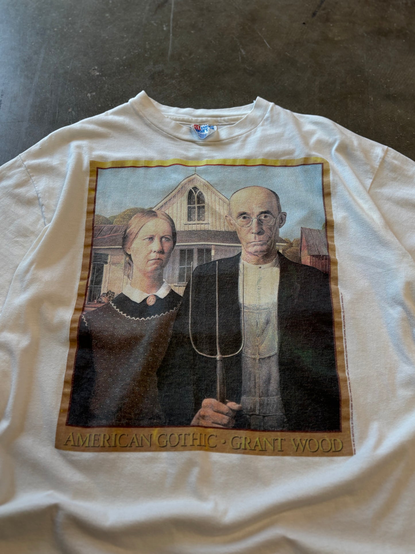 Vintage American Gothic Art shirt size large