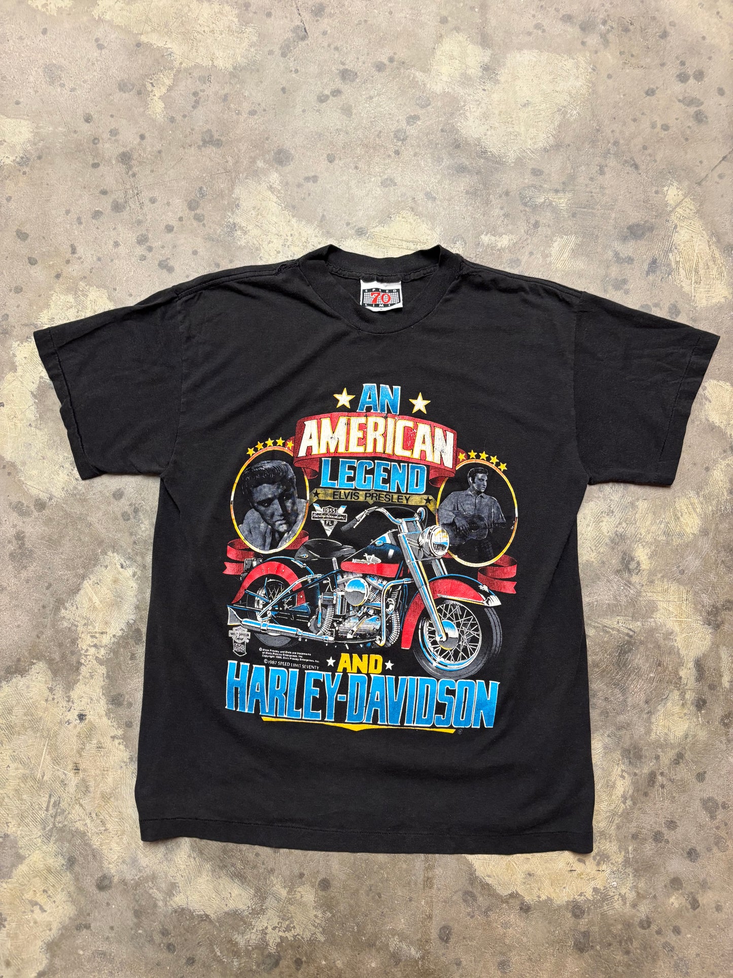 Vintage 80’s Harley Davidson Elvis shirt size large