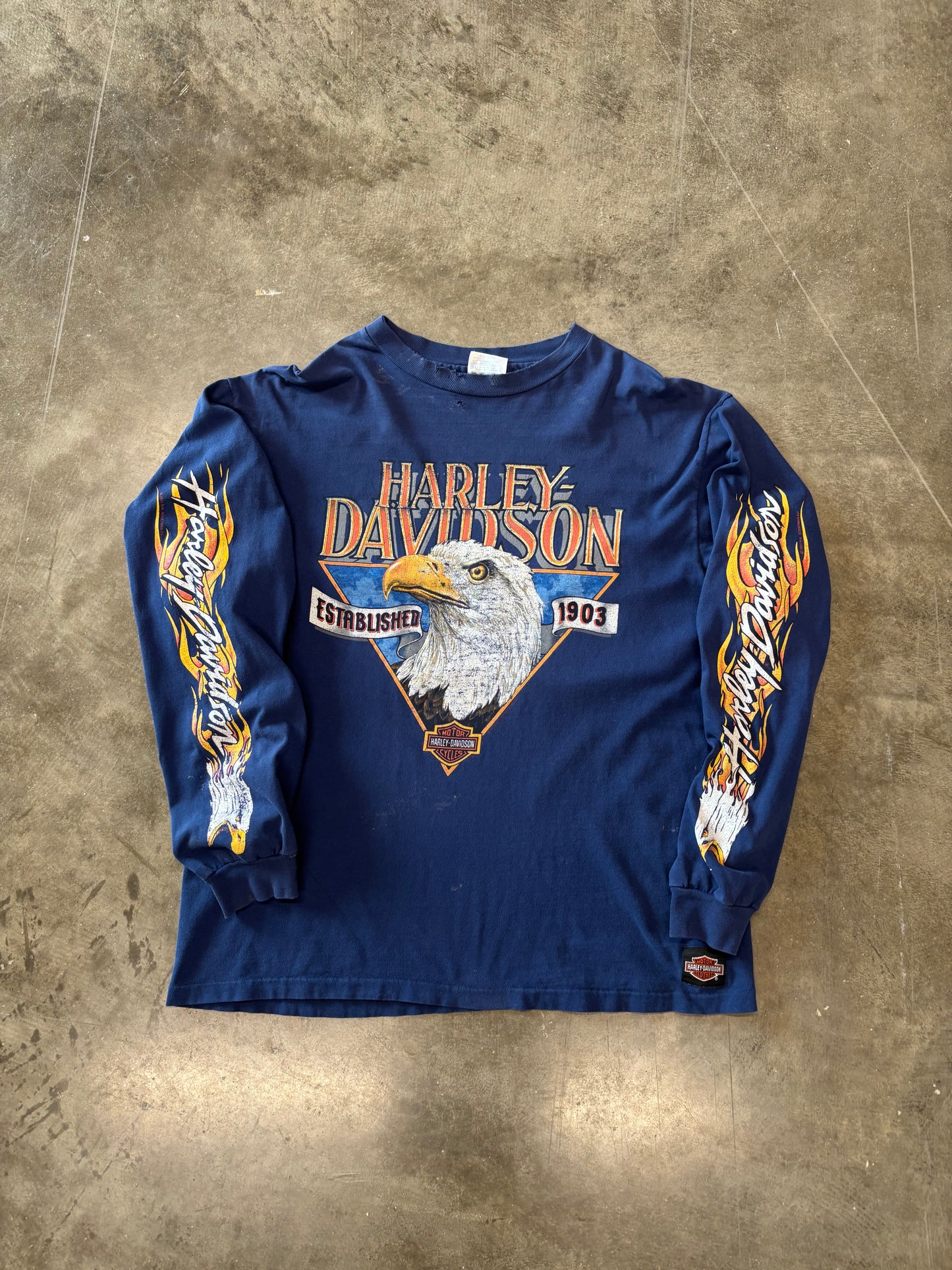 Vintage Harley Davidson Eagle long sleeve size large