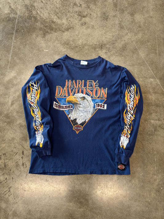 Vintage Harley Davidson Eagle long sleeve size large