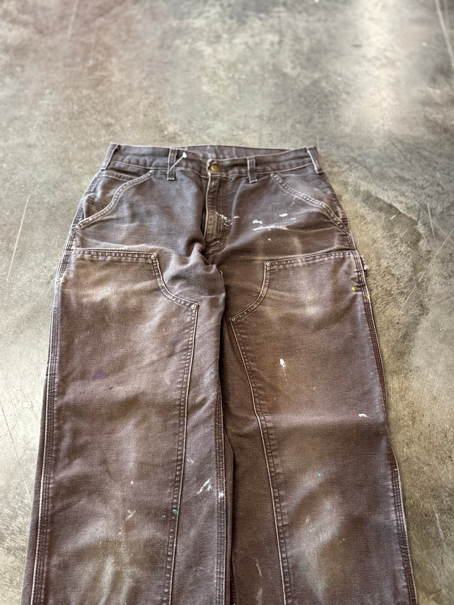 Vintage Brown Carharrt double knees faded