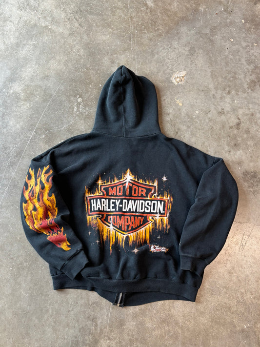 Vintage Harley Davidson For bikers only hoodie zip up size xl