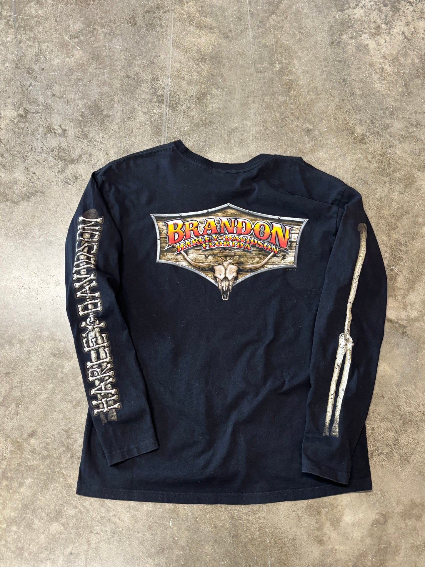 Harley Davidson skeleton long sleeve size xl