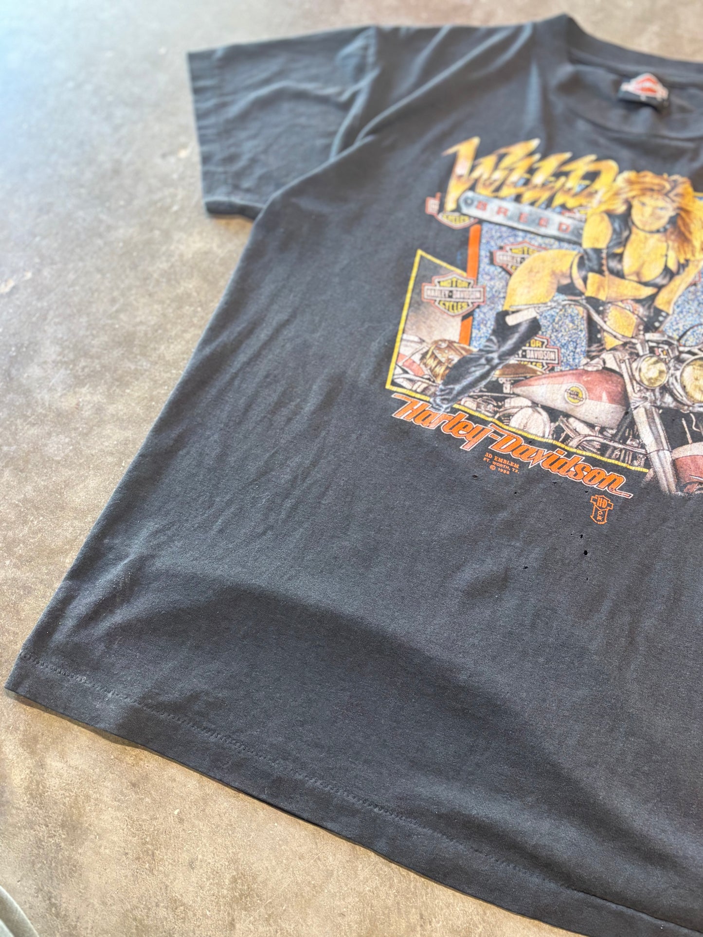 #3demblem vintage Harley Davidson wild breed shirt