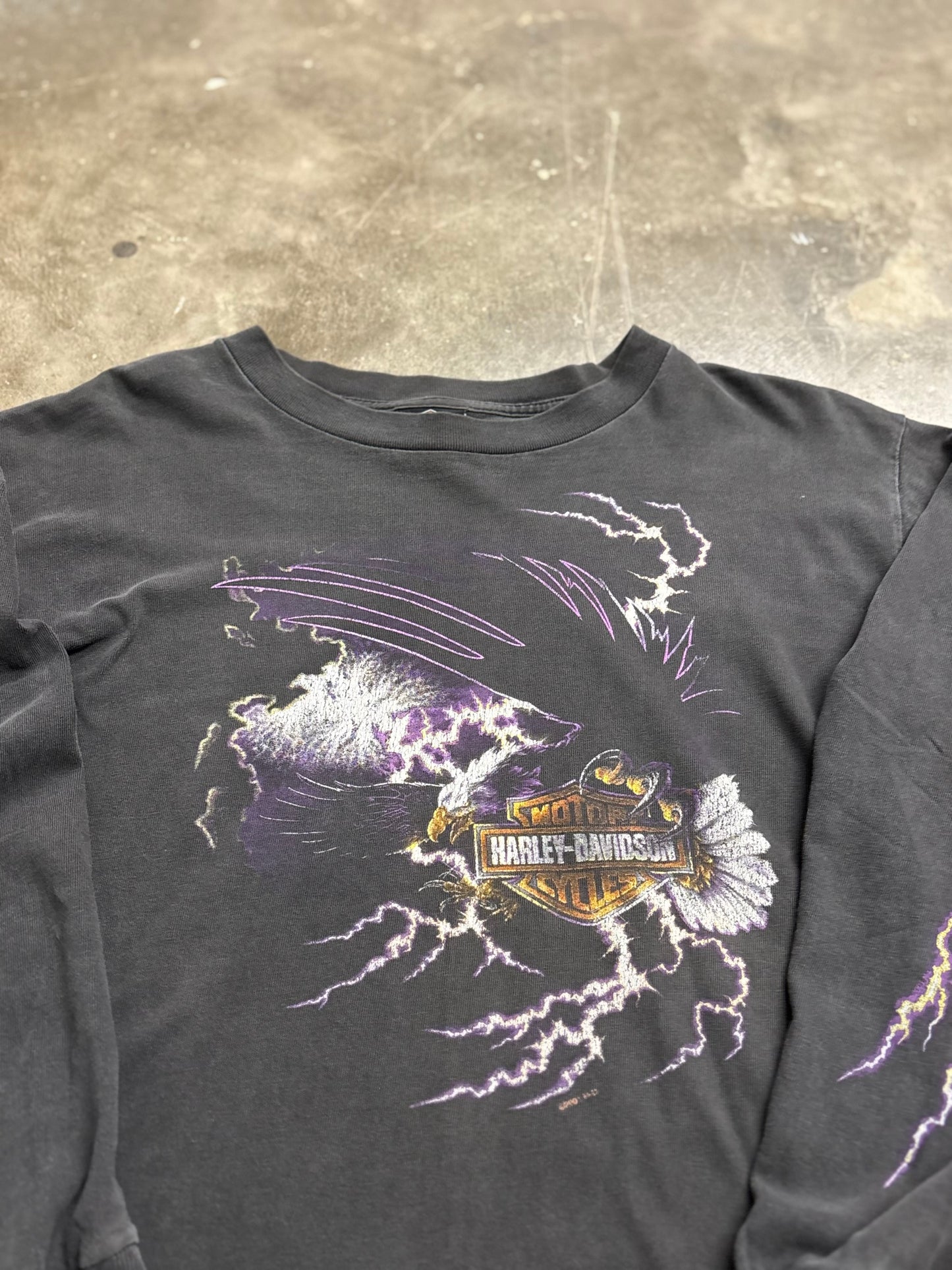 Vintage Harley Davidson Lightning purple Eagle shirt size large