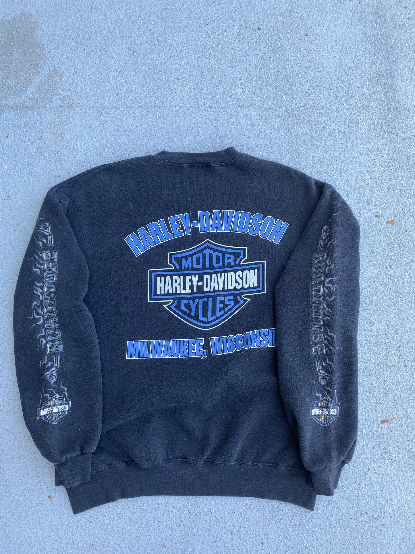 Vintage Harley Davidson Flame sleeves Sweatshirt Size Medium